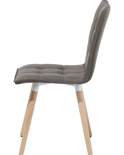 Tuolit<Beliani Tuoli Kangas Ruskeanharmaa 2 Kpl Brooklyn