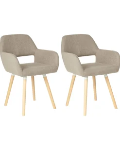 Tuolit<Beliani Tuoli Kangas Ruskeanharmaa 2 Kpl Chicago