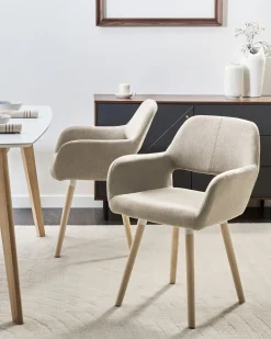 Tuolit<Beliani Tuoli Kangas Ruskeanharmaa 2 Kpl Chicago