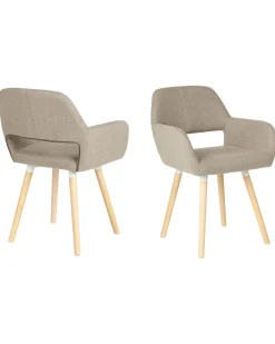 Tuolit<Beliani Tuoli Kangas Ruskeanharmaa 2 Kpl Chicago