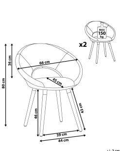 Tuolit<Beliani Tuoli Kangas Ruskeanharmaa 2 Kpl Roslyn