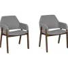 Discount Beliani Tuoli Kangas Tumma Puu/Harmaa 2 Kpl Albion
