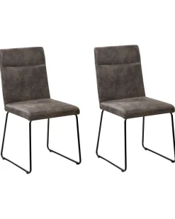 Tuolit<Beliani Tuoli Kangas Tummanharmaa 2 Kpl Nevada