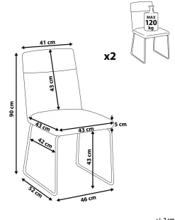 Tuolit<Beliani Tuoli Kangas Tummanharmaa 2 Kpl Nevada
