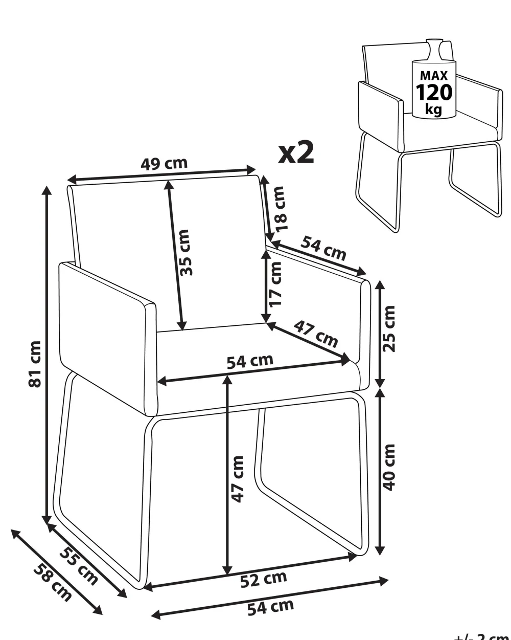 Clearance Beliani Tuoli Kangas Tummanharmaa 2 Kpl Gomez