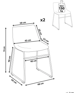 Tuolit<Beliani Tuoli Kangas Tummanharmaa 2 Kpl Batavia