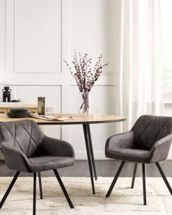 Online Beliani Tuoli Kangas Tummanharmaa 2 Kpl Monee