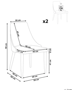 Tuolit<Beliani Tuoli Kangas Vaaleanharmaa 2 Kpl Camino