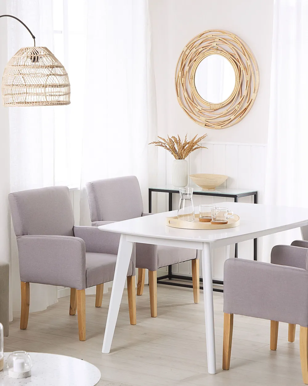 Tuolit<Beliani Tuoli Kangas Vaaleanharmaa Rockefeller