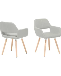 Sale Beliani Tuoli Kangas Vaaleanharmaa 2 Kpl Chicago