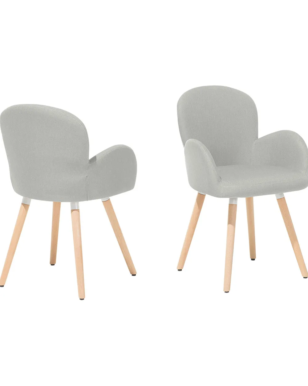 Tuolit<Beliani Tuoli Kangas Vaaleanharmaa 2 Kpl Brookville