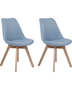 Cheap Beliani Tuoli Kangas Vaaleansininen 2 Kpl Dakota Ii