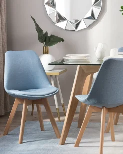 Cheap Beliani Tuoli Kangas Vaaleansininen 2 Kpl Dakota Ii