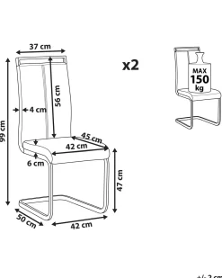 Online Beliani Tuoli Keinonahka Harmaa 2 Kpl Greedin