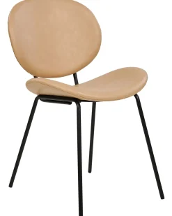 Best Sale Beliani Tuoli Keinonahka Hiekanruskea 2 Kpl Luana