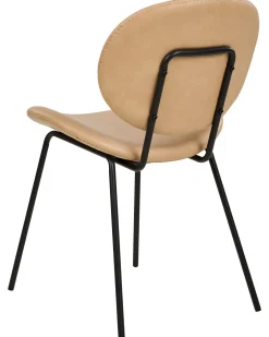 Best Sale Beliani Tuoli Keinonahka Hiekanruskea 2 Kpl Luana