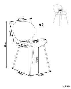 Best Sale Beliani Tuoli Keinonahka Hiekanruskea 2 Kpl Luana