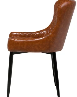 Tuolit<Beliani Tuoli Keinonahka Kullanruskea 2 Kpl Solano