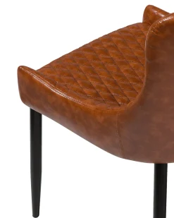 Tuolit<Beliani Tuoli Keinonahka Kullanruskea 2 Kpl Solano