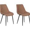 Tuolit<Beliani Tuoli Keinonahka Kullanruskea 2 Kpl Maribel