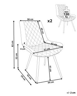 Tuolit<Beliani Tuoli Keinonahka Kullanruskea 2 Kpl Maribel