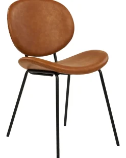 Tuolit<Beliani Tuoli Keinonahka Kullanruskea 2 Kpl Luana