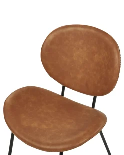 Tuolit<Beliani Tuoli Keinonahka Kullanruskea 2 Kpl Luana