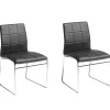 Tuolit<Beliani Tuoli Keinonahka Musta 2 Kpl Kiron