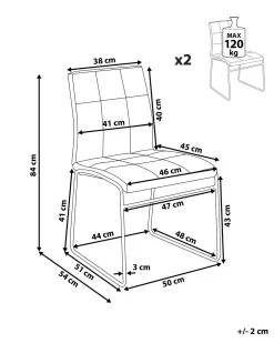 Tuolit<Beliani Tuoli Keinonahka Musta 2 Kpl Kiron