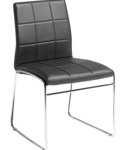 Tuolit<Beliani Tuoli Keinonahka Musta 2 Kpl Kiron
