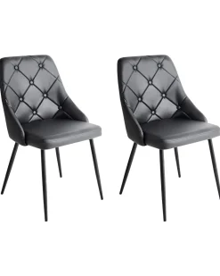 Store Beliani Tuoli Keinonahka Musta 2 Kpl Valerie