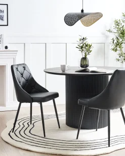 Store Beliani Tuoli Keinonahka Musta 2 Kpl Valerie