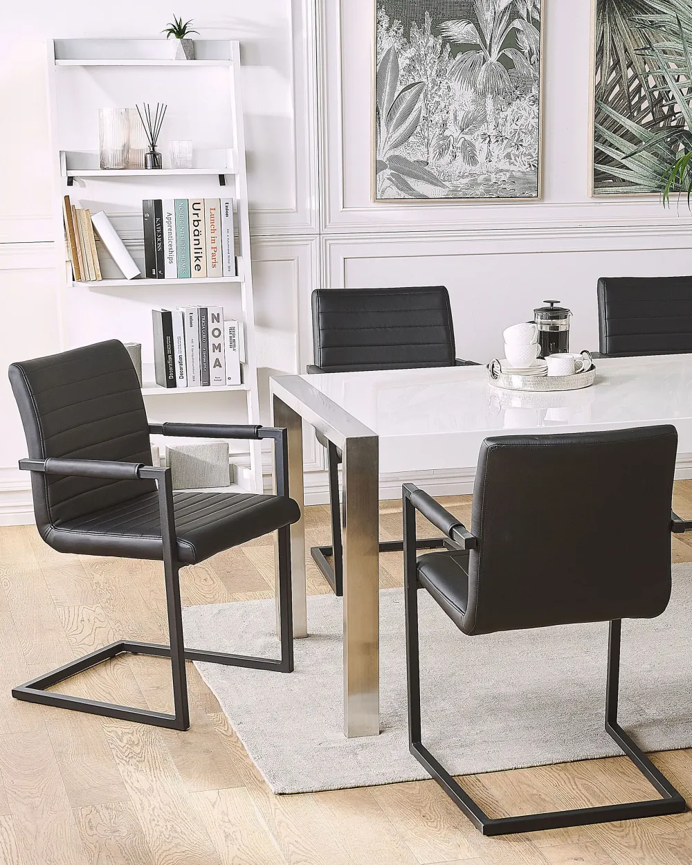 Tuolit<Beliani Tuoli Keinonahka Musta 2 Kpl Buford