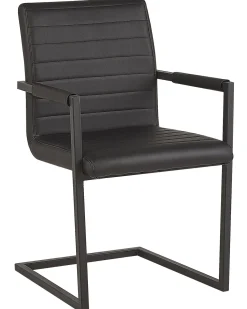 Tuolit<Beliani Tuoli Keinonahka Musta 2 Kpl Buford