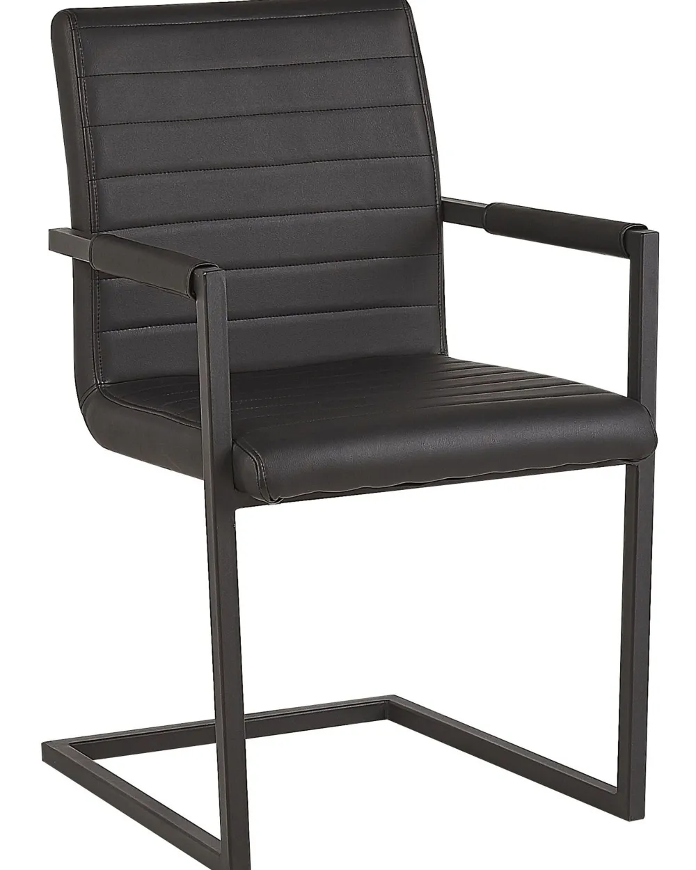 Tuolit<Beliani Tuoli Keinonahka Musta 2 Kpl Buford