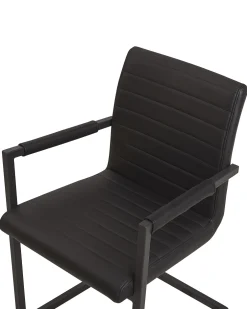 Tuolit<Beliani Tuoli Keinonahka Musta 2 Kpl Buford