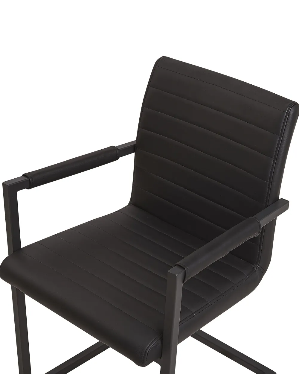 Tuolit<Beliani Tuoli Keinonahka Musta 2 Kpl Buford