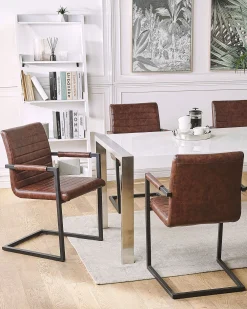 Online Beliani Tuoli Keinonahka Ruskea 2 Kpl Buford