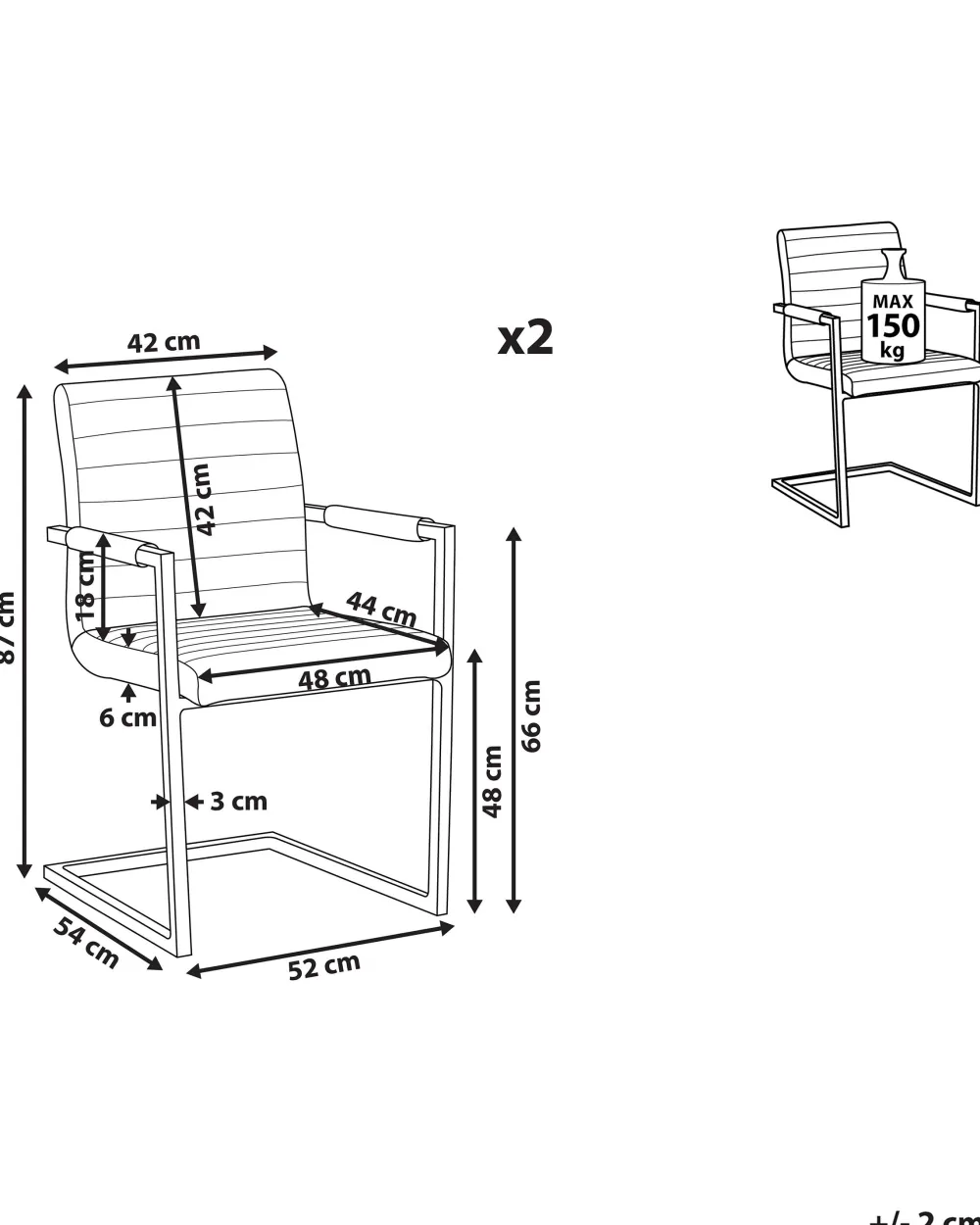 Online Beliani Tuoli Keinonahka Ruskea 2 Kpl Buford