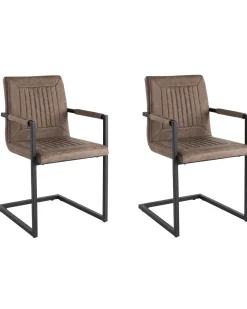 Flash Sale Beliani Tuoli Keinonahka Ruskea 2 Kpl Brandol