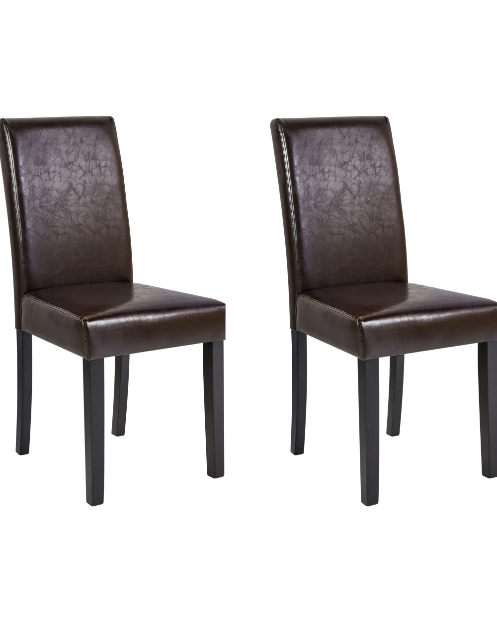 Tuolit<Beliani Tuoli Keinonahka Tummanruskea 2 Kpl Broadway