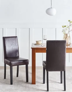 Tuolit<Beliani Tuoli Keinonahka Tummanruskea 2 Kpl Broadway