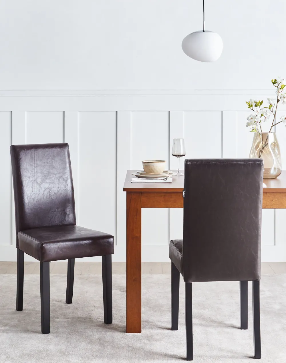 Tuolit<Beliani Tuoli Keinonahka Tummanruskea 2 Kpl Broadway