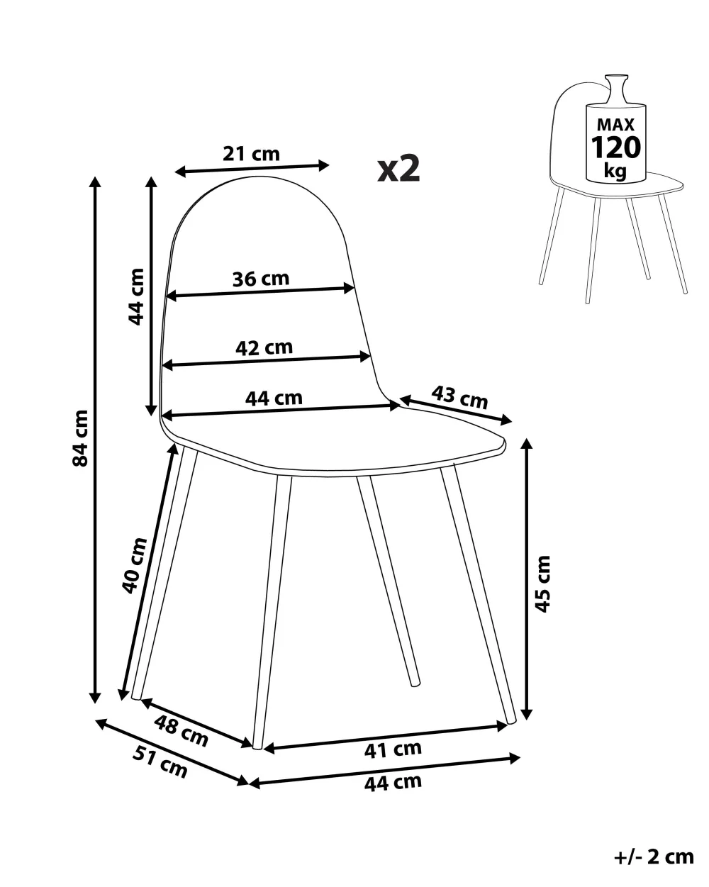 Discount Beliani Tuoli Keinonahka Tummanruskea 2 Kpl Bruce