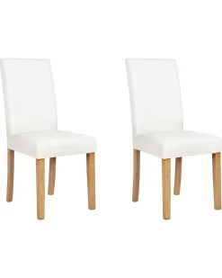 Tuolit<Beliani Tuoli Keinonahka Valkoinen 2 Kpl Broadway