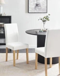 Tuolit<Beliani Tuoli Keinonahka Valkoinen 2 Kpl Broadway