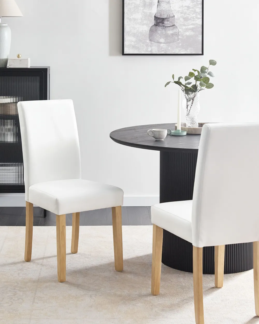 Tuolit<Beliani Tuoli Keinonahka Valkoinen 2 Kpl Broadway