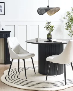 Tuolit<Beliani Tuoli Keinonahka Valkoinen 2 Kpl Valerie