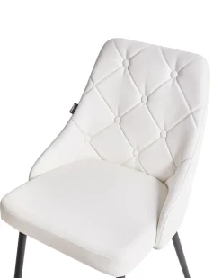 Tuolit<Beliani Tuoli Keinonahka Valkoinen 2 Kpl Valerie