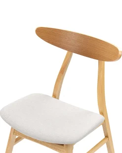 Tuolit<Beliani Tuoli Kumipuu Vaalea Puu/Vaaleanharmaa 2 Kpl Lynn